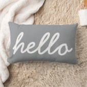 ハロータイポグラフィグレー ランバークッション (ブランケット)