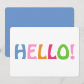 ハロータイポグラフィミニモダンマリストトレンディーカラフル サンキューカード (正面/裏面)