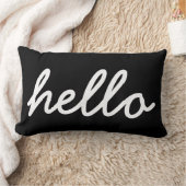 ハロータイポグラフィ白黒 ランバークッション (ブランケット)