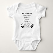 ハローダディーママが私にベビーサプライズ夫Ba ベビーボディスーツ (正面)