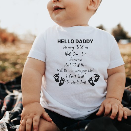 ハローダディーママが私にベビーサプライズ夫Ba ベビーボディスーツ