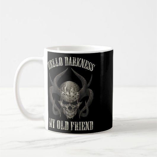 ハローダークネスマイオールドフレンドデーモンホーンホールスカル コーヒーマグカップ (左)