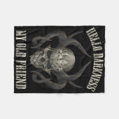 ハローダークネスマイオールドフレンドデーモンホーンホールスカル フリースブランケット (正面(横))