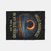 ハローダークネス旧友太陽の日食4月0日 フリースブランケット (正面(横))