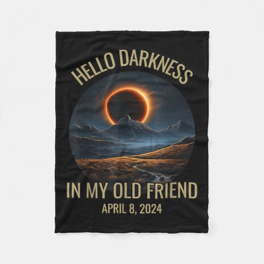 ハローダークネス旧友太陽の日食4月0日 フリースブランケット (正面)