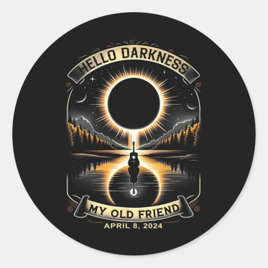 ハローダークネス旧友太陽の日食4月8日 ラウンドシール (正面)