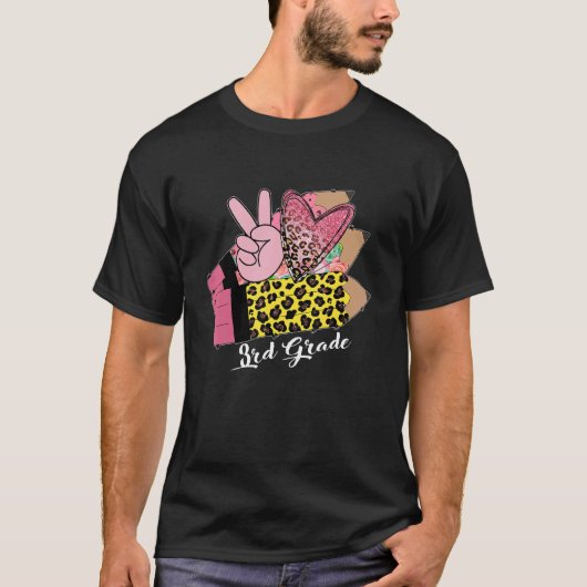 ハローチーム3年生かわいい鉛筆先生バックS Tシャツ (正面)