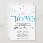 ハローツインズボーイアンドガールベビーシャワー招待状 招待状 (正面)