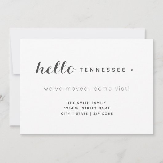 ハローテネシーニューホーム引っ越しました 案内状 (正面)