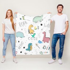 ハローディノクールスロール フリースブランケット