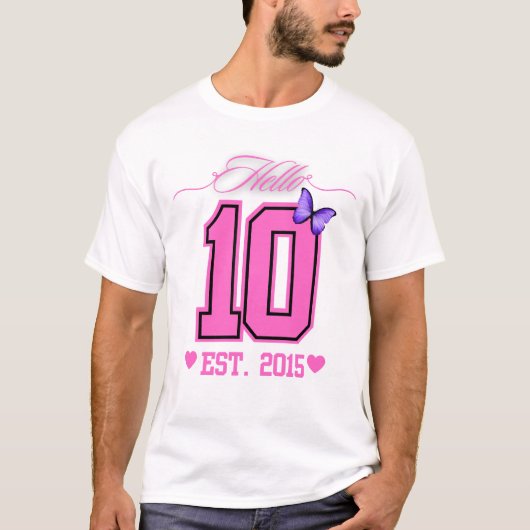 ハローデッツキュートコケット10誕生日女の子 Tシャツ (正面)