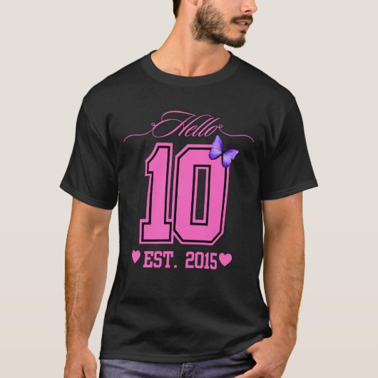 ハローデッツキュートコケット10誕生日女の子 Tシャツ (正面)