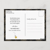 ハローニューイヤーフェスティバル花火金ゴールドグリッターシック ポストカード (裏面)