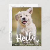 ハローニューペットドッグ子犬シャワー招待状 案内ポストカード (正面/裏面)