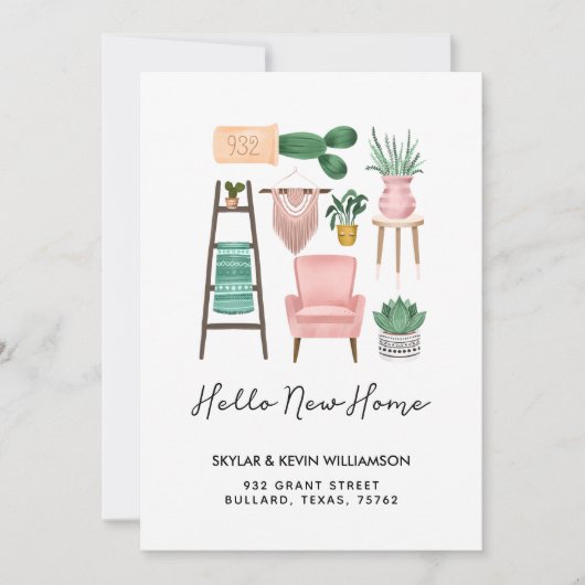 ハローニューホーム |鉢植えと家具の移動 案内状 (正面)