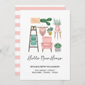 ハローニューホーム |鉢植えと家具の移動 案内状 (正面/裏面)