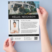 ハローネイバー実在エステートマーケティングフライヤー チラシ (手)