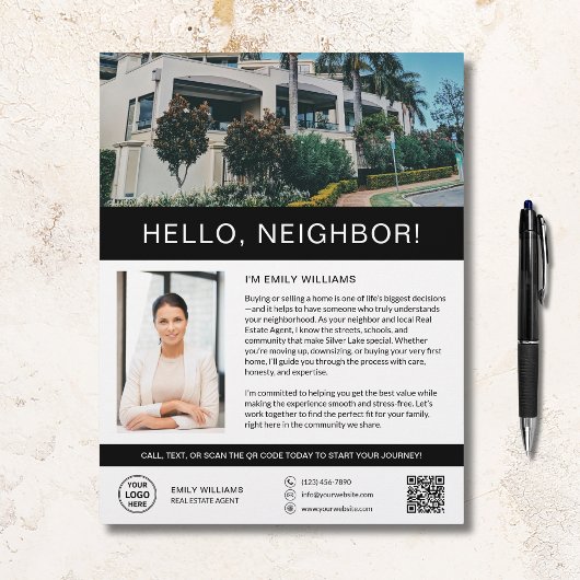 ハローネイバー実在エステートマーケティングフライヤー チラシ