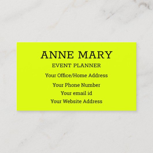 ハローネオンチャートルーズイエローカラフルタイポグラフィ 名刺 (裏面)