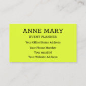 ハローネオンチャートルーズイエロータイポグラフィ モダン 名刺 (裏面)