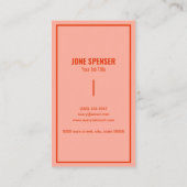 ハローハイカジュアルレッド&ピンクタイポグラフィレトロ 名刺 (裏面)