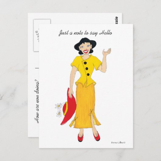 ハローハガキと言うメモのみ ポストカード (正面/裏面)