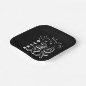 ハローハッピーニューイヤー花火白黒スター ペーパープレート (傾斜あり)