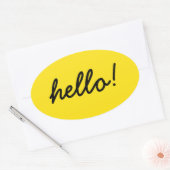 ハローハピーデザイン 楕円形シール (封筒)