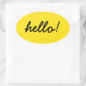 ハローハピーデザイン 楕円形シール (バッグ)