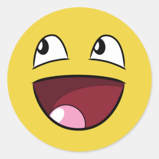 ハローハピー顔 ラウンドシール (正面)