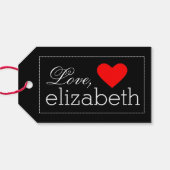 ハローハンサムと赤いハート ギフトタグ (裏面横)