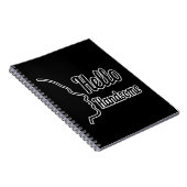 ハローハンサムなプロフィール顔スケッチタイポグラフィ ノートブック (右側)