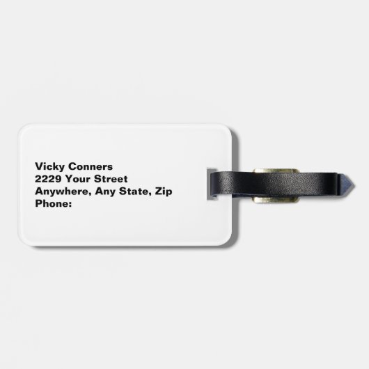 ハローハンサムなプロフィール顔スケッチタイポグラフィ ラゲッジタグ (裏面横)