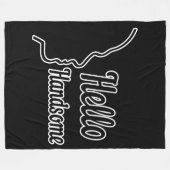 ハローハンサムタイポグラフィと顔プロファイルの概要 フリースブランケット (正面(横))