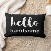 ハローハンサムリバーシブル白黒デザイン ランバークッション (ブランケット)