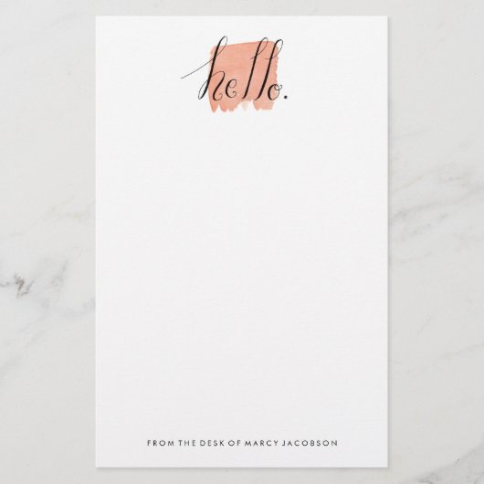 ハローハンドレターウォーター文房具 便箋 (正面)