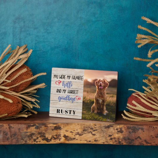 ハローハードバイお気に入りの別れペットメモリアルプラーク フォトプラーク (側面)