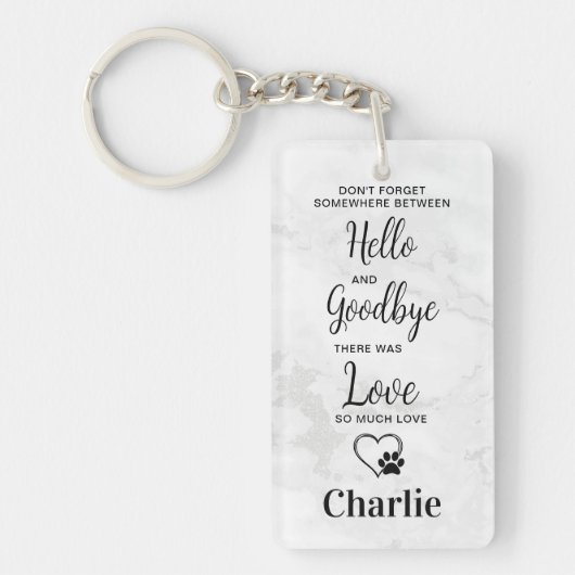 ハローハードバイお気に入りの別れペット損失記念碑 キーホルダー (正面)