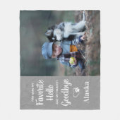 ハローハードバイお気に入りの別れペット犬メモリアル フリースブランケット (正面)