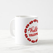 ハローバレンタインとハートバレンタインデー コーヒーマグカップ (正面左)