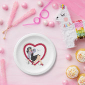ハローバレンタインのピンアップガール ペーパープレート (パーティー)
