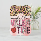 ハローバレンタインピンクアンドブラックアニマルプリント シーズンカード (スタンド正面)