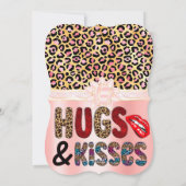 ハローバレンタインピンクアンドブラックアニマルプリント シーズンカード (裏面)