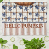 ハローパンプキンオータムファームハウスカスタム キッチンタオル (折り畳み)