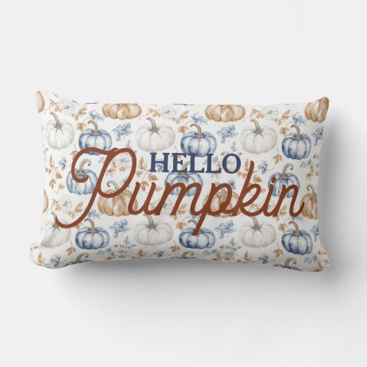 ハローパンプキンオータムファームハウスピロー ランバークッション (正面)