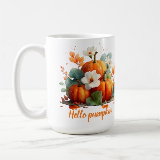 ハローパンプキンオータムフローラデザイン コーヒーマグカップ (左)