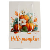 ハローパンプキンオータムフローラデザイン ミディアムペーパーバッグ (裏面)