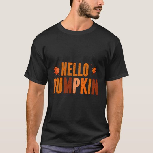 ハローパンプキンオータム秋感謝祭 Tシャツ (正面)