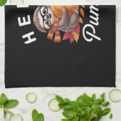 ハローパンプキンカワイイ秋スロース紅葉フォリ キッチンタオル (折り畳み)