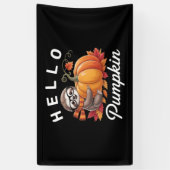 ハローパンプキンカワイイ秋スロース紅葉フォリ 横断幕 (縦)